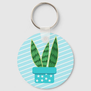 Cute Potted Kawaii Snake Plant Succulent Sleutelhanger