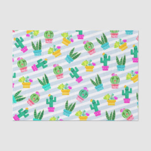 Cute Potted Kawaii Succulents & Cactus Tissuepapier