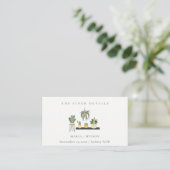 Cute Potted Leafy Succulent Plant Wedding Website Visitekaartje (Staand voorkant)
