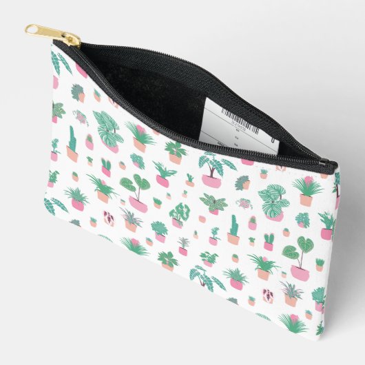 Cute Potted Plants Pattern Zipper Pouch Etui (Open)