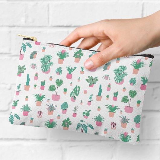 Cute Potted Plants Pattern Zipper Pouch Etui