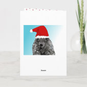 Cute Prairie Dog met Kerstmis met Santa Hat Drawin Kaart (Achterkant)