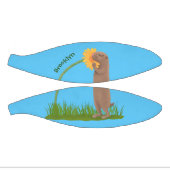 Cute prairie dog sniffing flower cartoon basketbal (Panelen)