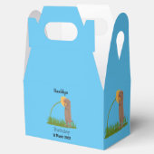 Cute prairie dog sniffing flower cartoon bedankdoosjes (Geopend)