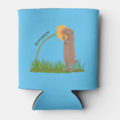 Cute prairie dog sniffing flower cartoon blikjeskoeler (Voorkant)