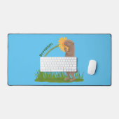 Cute prairie dog sniffing flower cartoon bureaumat (Keyboard & Muis)