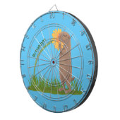 Cute prairie dog sniffing flower cartoon dartbord (Voorkant Rechts)