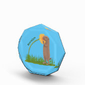 Cute prairie dog sniffing flower cartoon fotoblokken (Rechts)