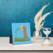 Cute prairie dog sniffing flower cartoon fotoplaat (Insitu)