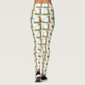 Cute prairie dog sniffing flower cartoon leggings (Achterkant)