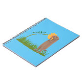 Cute prairie dog sniffing flower cartoon notitieboek (Linkerzijde)