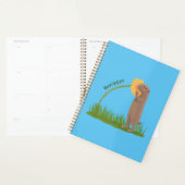 Cute prairie dog sniffing flower cartoon planner (Display)