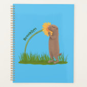 Cute prairie dog sniffing flower cartoon planner (Voorkant)
