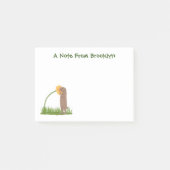 Cute prairie dog sniffing flower cartoon post-it® notes (Voorkant)