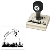 Cute prairie dog sniffing flower cartoon rubberstempel (Gestempeld)