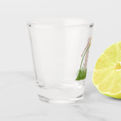 Cute prairie dog sniffing flower cartoon shot glas (Links)