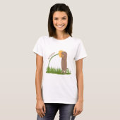 Cute prairie dog sniffing flower cartoon t-shirt (Voorkant volledig)