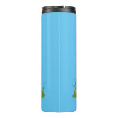 Cute prairie dog sniffing flower cartoon thermosbeker (Achterkant)