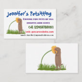 Cute prairie dog sniffing flower cartoon visitekaartje (Voorkant / Achterkant)