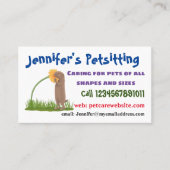 Cute prairie dog sniffing flower cartoon visitekaartje (Voorkant)