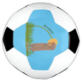 Cute prairie dog sniffing flower cartoon voetbal (Gedraaid)