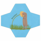 Cute prairie dog sniffing flower cartoon voetbal (Enkel)