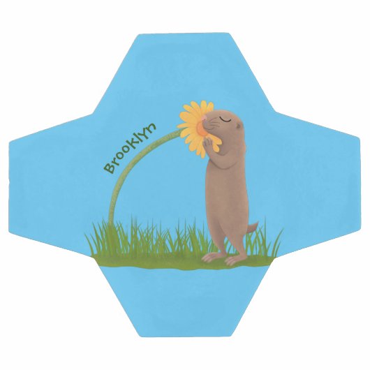 Cute prairie dog sniffing flower cartoon voetbal (Enkel)