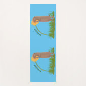 Cute prairie dog sniffing flower cartoon yogamat (Voorkant)