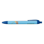 Cute prairie dog sniffing flower cartoon zwarte inkt pen (Bovenkant)