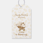 Cute Pram Baby is Brewing Baby Shower Cadeaulabel (Achterkant)