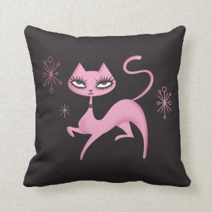 Cute Prancing Cat Pillow door Fluff Kussen
