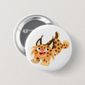 Cute Prankish Cartoon Bobcat Button Badge (Voorkant /achterkant)