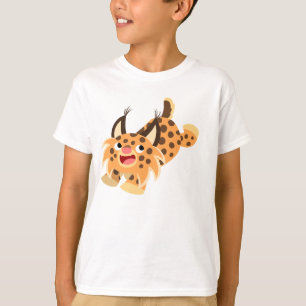 Cute Prankish Cartoon Bobcat Children T-Shirt