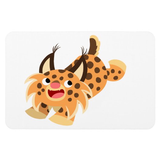 Cute Prankish Cartoon Bobcat Flexible Magnet Magneet (Horizontaal)
