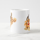 Cute Prankish Cartoon Bobcat Jumbo Mok (Voorkant)