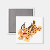 Cute Prankish Cartoon Bobcat Magnet (Voorkant / Achterkant)