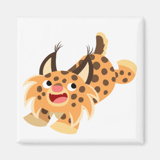Cute Prankish Cartoon Bobcat Magnet