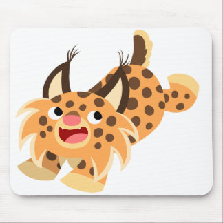 Cute Prankish Cartoon Bobcat Mousepad Muismat