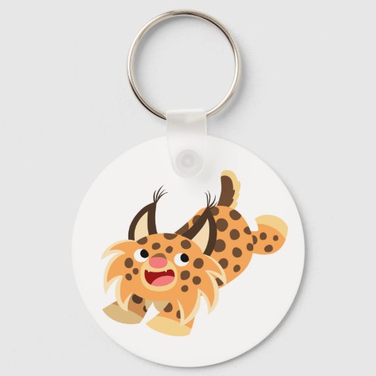 Cute Prankish Cartoon Bobcat Sleutelhanger (Voorkant)