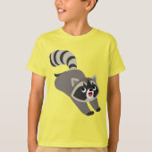 Cute Prankish Cartoon Raccoon Children T-Shirt (Voorkant)