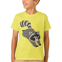 Cute Prankish Cartoon Raccoon Children T-Shirt