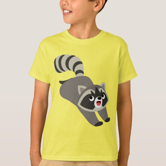 Cute Prankish Cartoon Raccoon Children T-Shirt (Voorkant)
