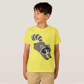 Cute Prankish Cartoon Raccoon Children T-Shirt (Voorkant volledig)