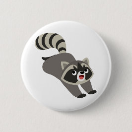 Cute Prankish Cartoon Raccoon Ronde Button 5,7 Cm