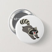 Cute Prankish Cartoon Raccoon Ronde Button 5,7 Cm (Voorkant /achterkant)