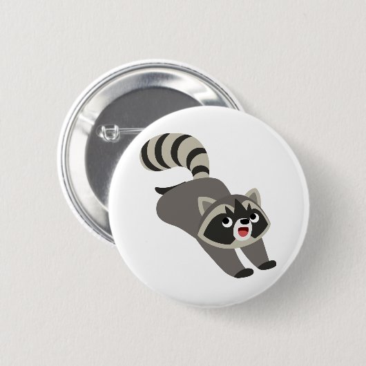 Cute Prankish Cartoon Raccoon Ronde Button 5,7 Cm (Voorkant /achterkant)