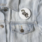 Cute Prankish Cartoon Raccoon Ronde Button 5,7 Cm (In situ)
