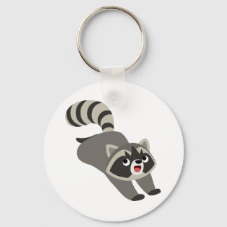 Cute Prankish Cartoon Raccoon Sleutelhanger