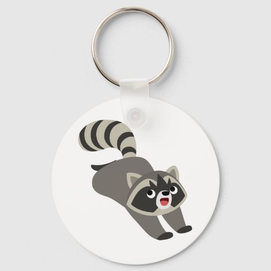 Cute Prankish Cartoon Raccoon Sleutelhanger (Voorkant)