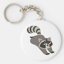 Cute Prankish Cartoon Raccoon Sleutelhanger